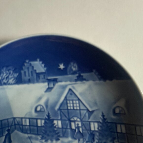 B&G Copenhagen 1969 Christmas Plate, made in Denmark 7" Blue and White wall deco - Picture 2 of 5